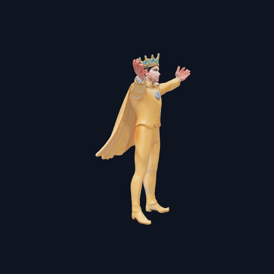 Golden King Character Model  Rigged and Animated